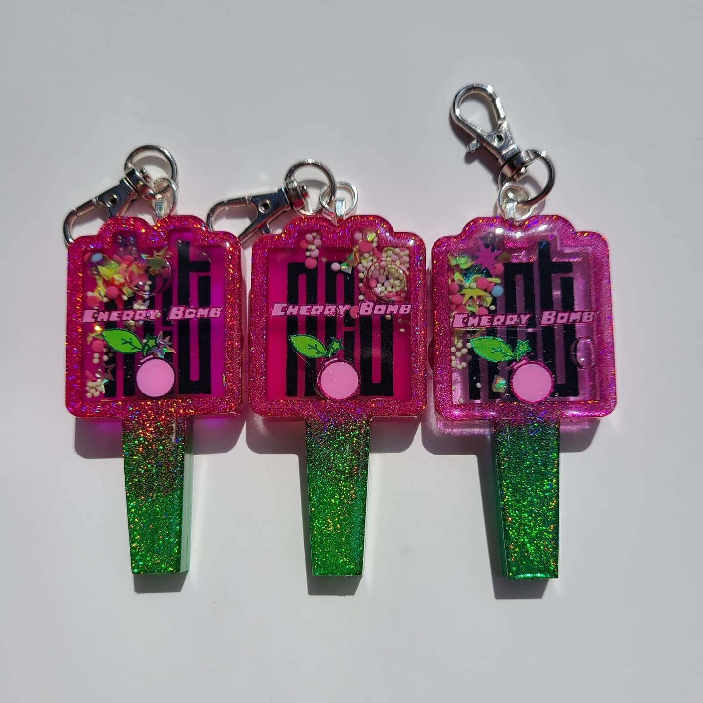 Nct cherry bomb lightstick keychains Etsy