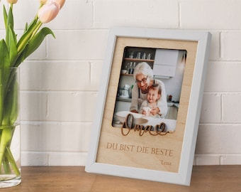 Grandma Gift | Grandma Gift Picture Frame – with personalized dedication and engraving for photo gifts | Gift for Grandma | 13 x 18 cm Best Grandma