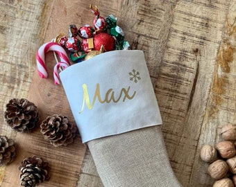 Santa Claus stocking personalized with name, Santa Claus boot children's name, Santa Claus gift, Christmas stocking, Christmas sock
