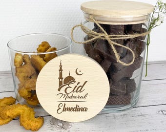 Personalized Eid Mubarak Gifts – Ramadan Gift Idea – Engraved Gift Jar – Eid Mubarak Cookie Jar – Ramadan Kareem Gift
