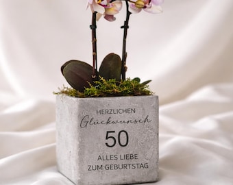 Regalo personalizzato con un numero – regalo di compleanno per 30°, 40°, 50°, 60°, 70° e 80° compleanno – vaso di fiori con il numero desiderato – regalo per la mamma