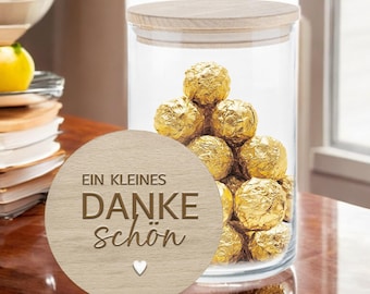 A small thank you – personalized storage jar with engraving | Thank you gift | Gift idea for teachers, colleagues, educators in 3 sizes