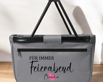 Cestino della spesa personalizzato, regalo di pensionamento per donne | Regalo di addio per una collega in pensione | Regalo di pensionamento con nome