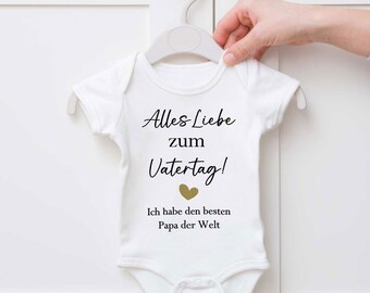 Vatertagsgeschenk Babybody I Geschenk Vatertag Papa I Botschaft personalisiert Jungen Mädchen Kinder