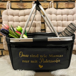 Einkaufskorb personalisiert | Omas sind wie Mamas nur mit Puderzucker I Muttertag | Geburtstag Geschenk  Oma