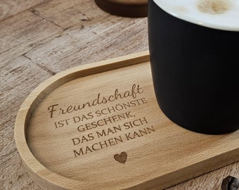 Personalized Gift for Best Friend | Personalized Birthday Gift for Girlfriend | Small token of appreciation | Wooden decorative tray with mug