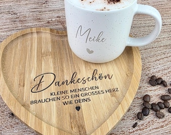 Farewell gift for a teacher | Farewell gift for a teacher | Personalized mug for a teacher & heart tray | Thank you gift for a teacher with a heart