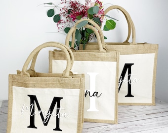 Personalized Birthday Gift for Women | Personalized Jute Bag with Name | Shopping Bag | Birthday Gift | Market Bag