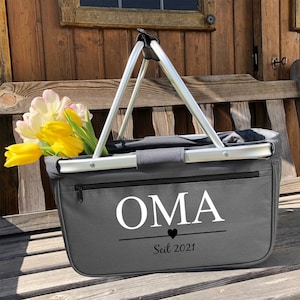 Einkaufskorb personalisiert mit deinen Namen | Geschenk mit Jahreszahl I faltbar | Geburtstag Oma Tante Opa