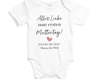 Muttertagsgeschenk Baby body I Geschenk erster Muttertag Mama I Botschaft personalisiert Jungen Mädchen Kinder 1. Mal Muttertag persönlich