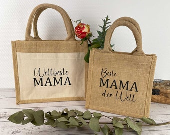 Birthday gift mom jute bag | Gift mom | Birthday gift mother | Gift wrapping bag