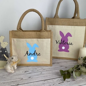 Personalized Easter bag for children & adults | Easter basket with name | Easter nest made of jute in 2 sizes | Personalized Easter bag