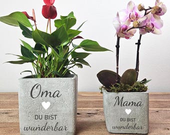 Regalo personalizzato – Regalo di compleanno per la mamma e regalo di compleanno per la nonna – Sei meravigliosa – Vaso di fiori in 2 misure – Regalo per la mamma
