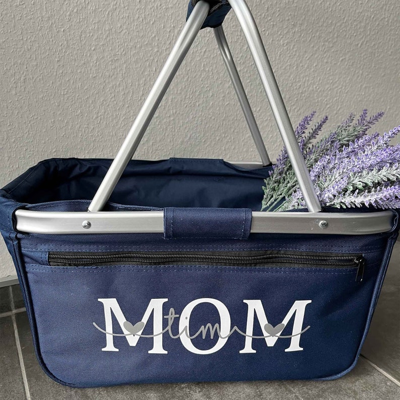 Personalized shopping basket with name Birthday gift grandma Gift mom aunt basket Birth Mother's Day Easter gift idea image 2