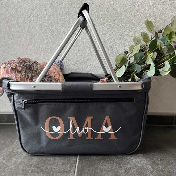 Einkaufskorb Geschenk Oma | Personalisierter Einkaufskorb mit Name | Einkaufskorb Oma Geburtstagsgeschenk | Geschenkidee Oma | Geschenk Mama