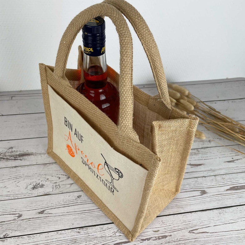 Aperol Spritztour Geschenk Geschenktasche für Getränke Tasche Aperol Spritz Tour Geschenk Geburtstag Freundin Getränketasche klein Bild 3