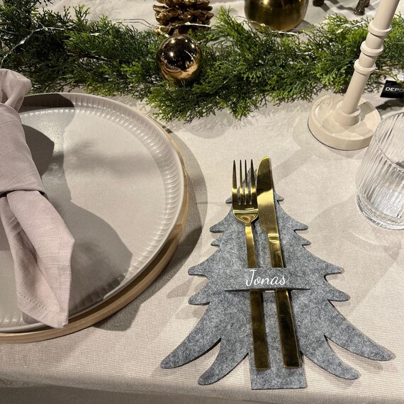 Weihnachtsbaum Filz COLEESON 12 Stück Besteckhalte Produktbild-Vorschau 4