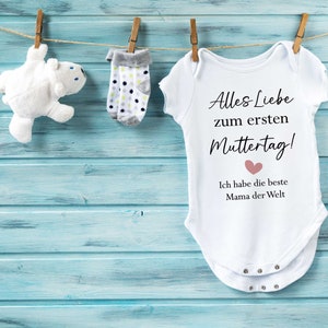 Muttertagsgeschenk Baby body I Geschenk erster Muttertag Mama I Botschaft personalisiert Jungen Mädchen Kinder 1. Mal Muttertag persönlich Bild 5