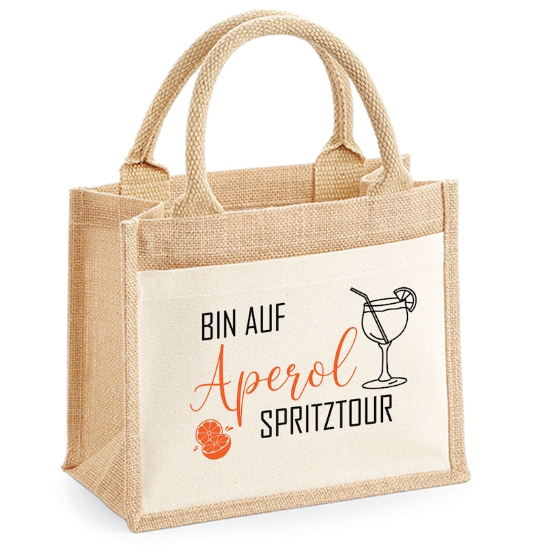 Aperol Spritztour Geschenk Geschenktasche für Getränke Tasche Aperol Spritz Tour Geschenk Geburtstag Freundin Getränketasche klein Bild 7