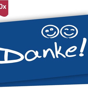 10 Dankeskarten + Umschläge: Danke Postkarte Smiley - Danksagungskarte Hochzeit Geburtstag Party Jubiläum Kommunion Konfirmation Ruhestand
