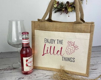 Lillet Geschenk | Geschenktasche für Getränke | Tasche Enjoy the Lillet things | Geschenk Geburtstag Freundin Getränketasche klein