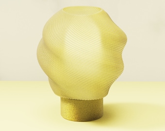 Lampe à poser "AIR", or, jaune, pour une décoration maison originale et éco-responsable