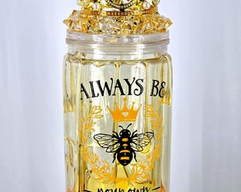 Honey Drip Snow Globe-beker: 16oz glitterbijbeker