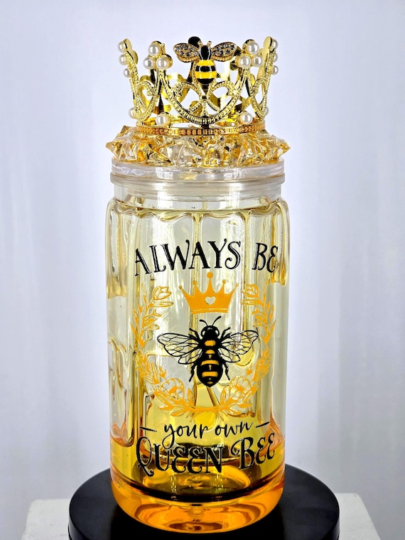 Honey Drip Snow Globe Tumbler: 16oz Glitter Bee Tumbler
