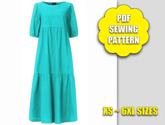 Plus Size Dress PDF Sewing Pattern Women Clothing Sewing | Etsy