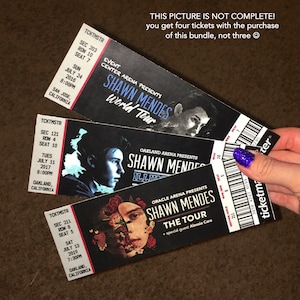 Shawn Mendes Tour Bundle of 4 Souvenir Concert Tickets image 1