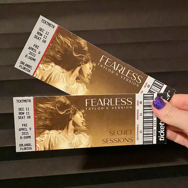 Custom Souvenir Tickets for Any Song or Album Etsy