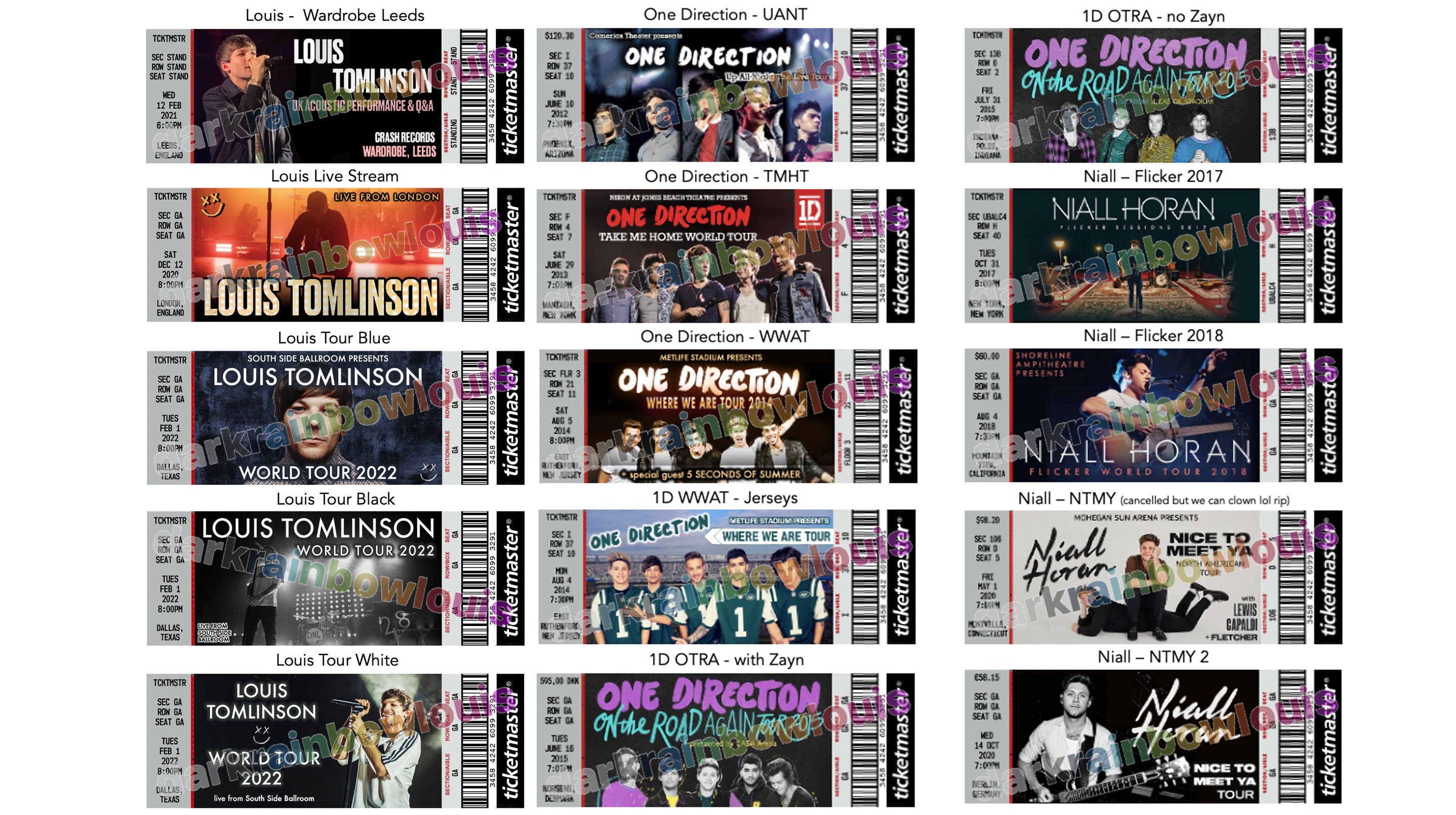 5 dollar custom souvenir concert tickets Etsy