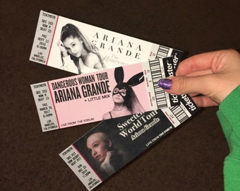 Ariana Grande Tour Bundle of 3 Souvenir Concert Tickets