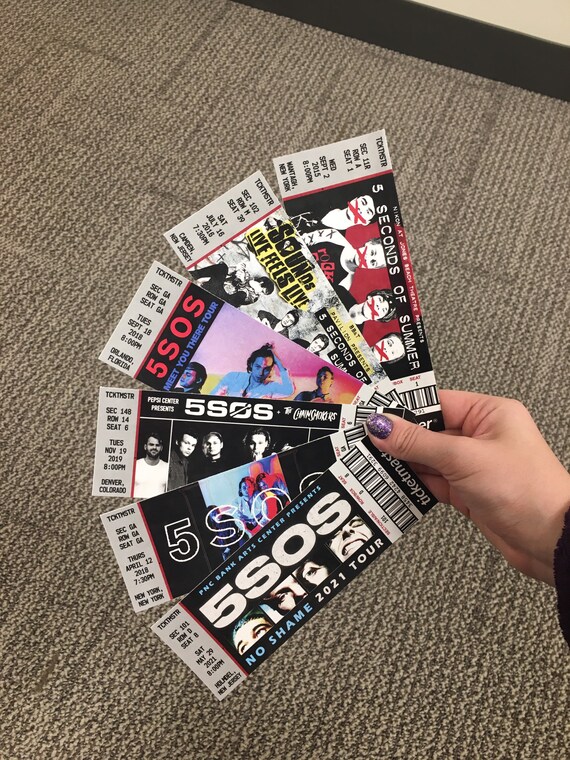 5SOS Tour Bundle of 6 Souvenir Concert Tickets Etsy