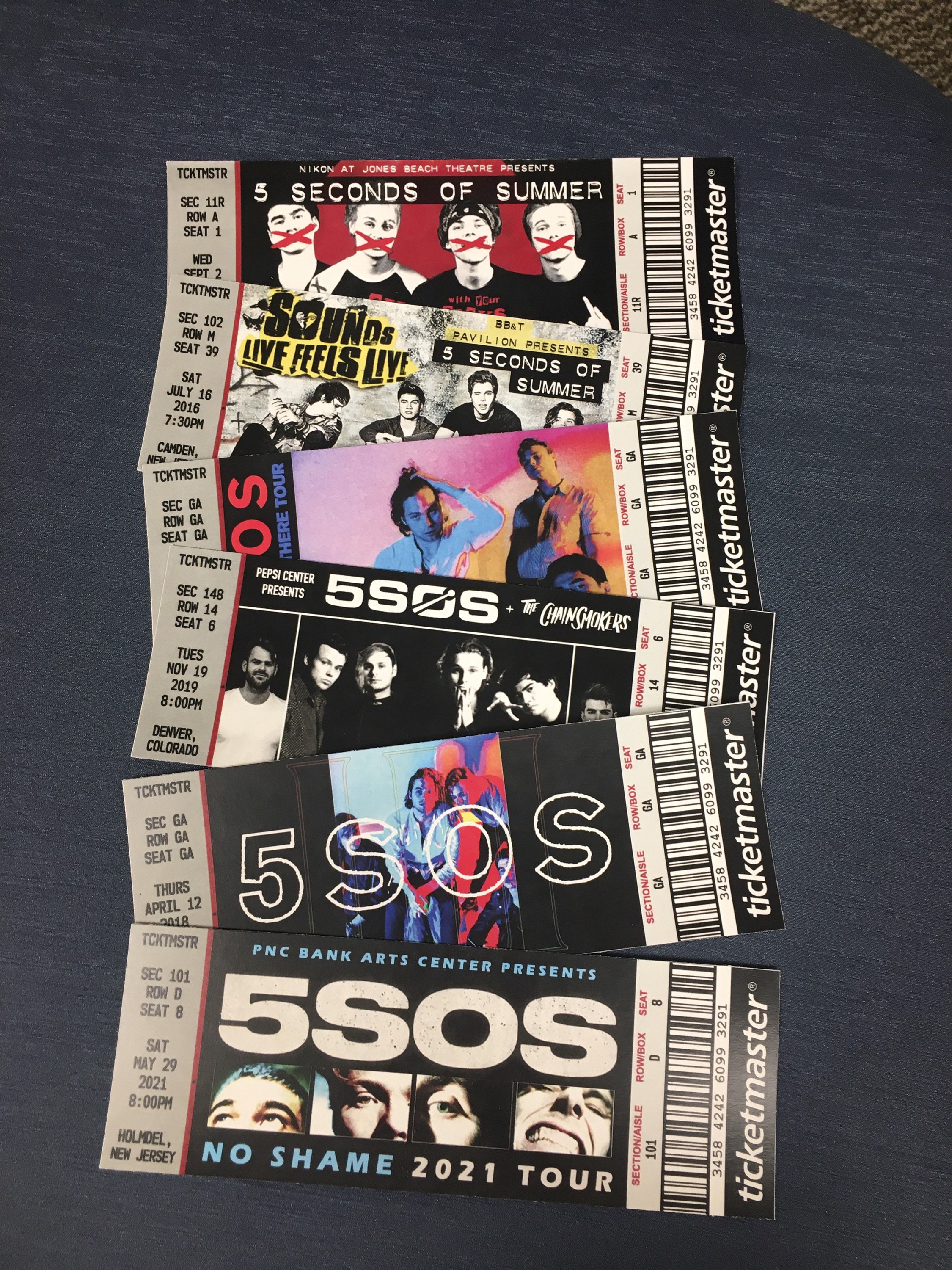 5SOS Tour Bundle von 6 Souvenir Konzertkarten Etsy