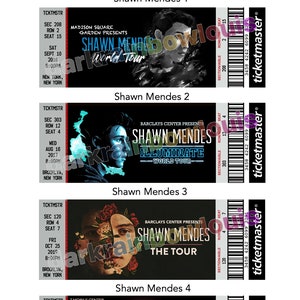 Shawn Mendes Tour Bundle of 4 Souvenir Concert Tickets image 2