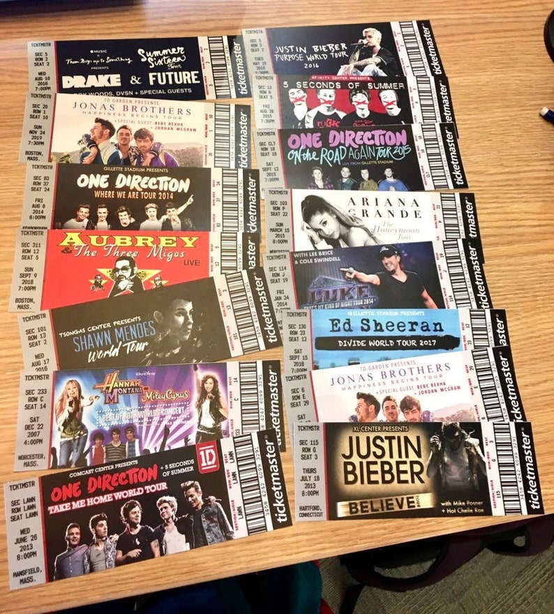 Six dollar custom souvenir concert tickets image 1