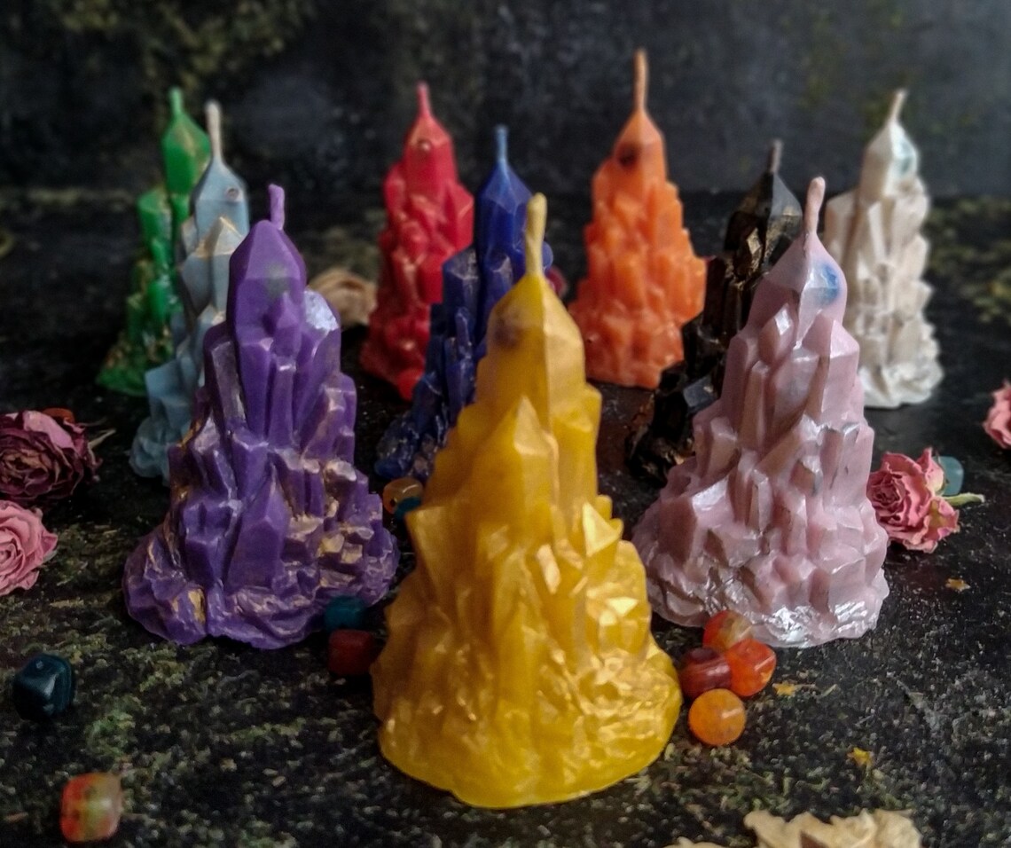 Zodiac candle Horoscope crystal candle Taurus candle Etsy