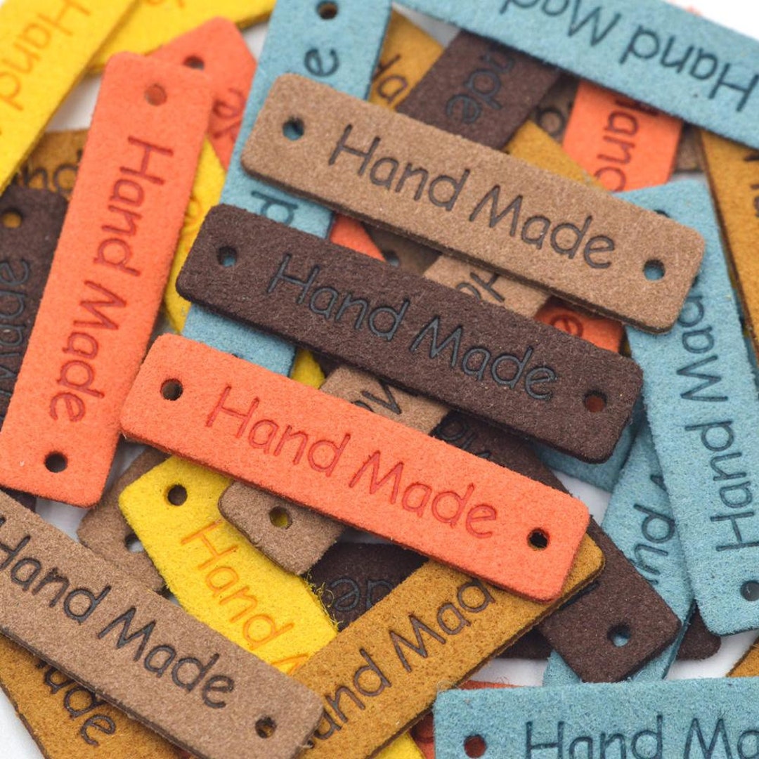 Handmade PU Faux Leather Labels Tags for Sewing Crocheting Knitting and Other DIY Projects Mix
