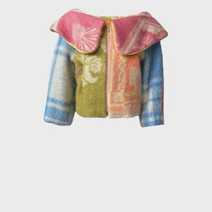 Elegante Patchwork-Jacke | Design mit breitem Kragen