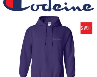 Codeine Champion Embroidered Pullover Hooded Sweatshirt