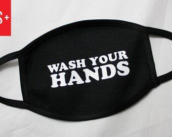 WASH YOUR HANDS Cotton Printed Face Mask