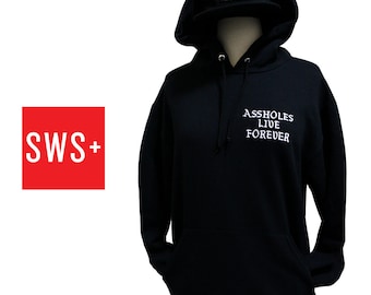 ASSHOLES LIVE FOREVER Black Embroidered Hoodie