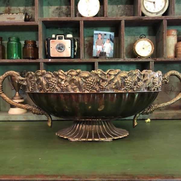 Ornate gold bowl, ornate brass bowl, ornate brass planter, brass planter, ornate gold planter, gold planter