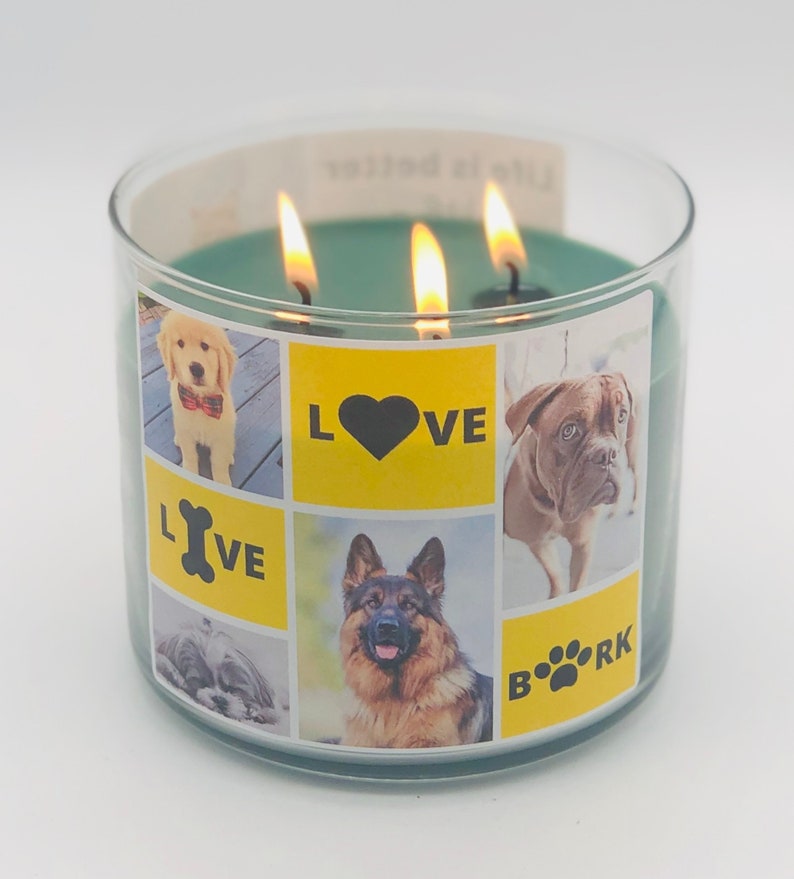 Custom Pet Candle 14oz soy 3 wick personalized jar candle Etsy