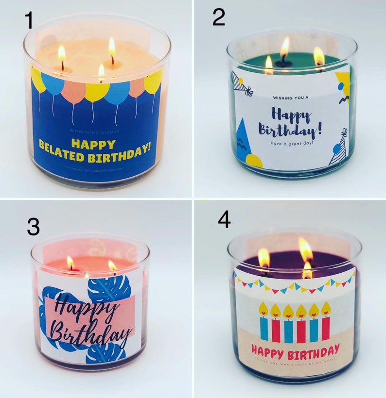 Custom Birthday Candles 3 wick soy jar candle made with Etsy