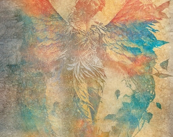 Archangel Uriel Canvas Print: Angel of Wisdom Mixed Media Art