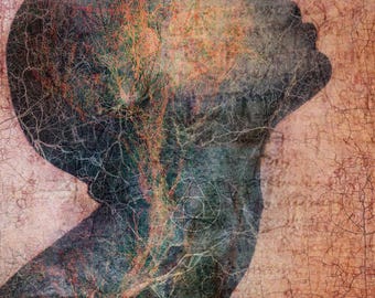 O ATLANTE | Impressão em tela de arte de tarô oculto e sombrio