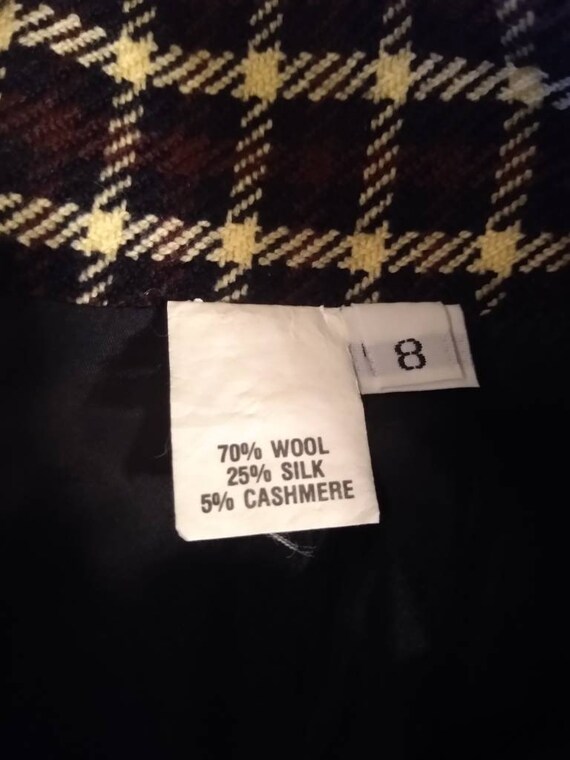 Designer wool Cashmere and silk plaid skirt - image 2