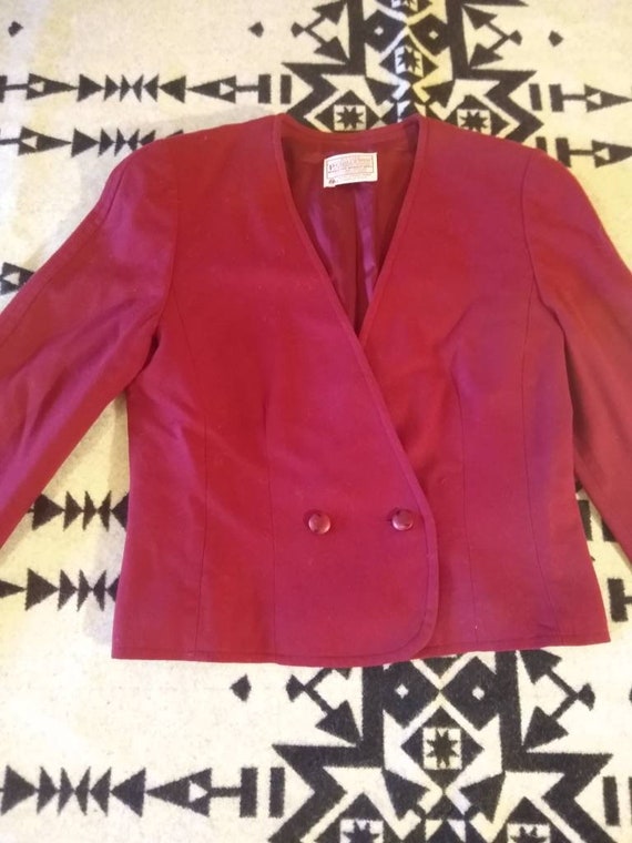 Vintage Pendleton 100% red wool blazer - image 4